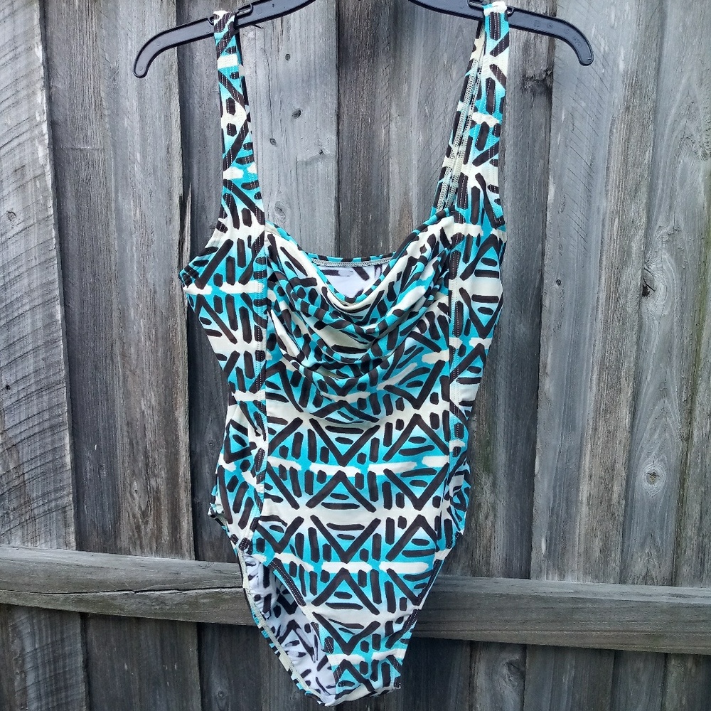 Women's Pursuit Blue White Black One Piece Swim